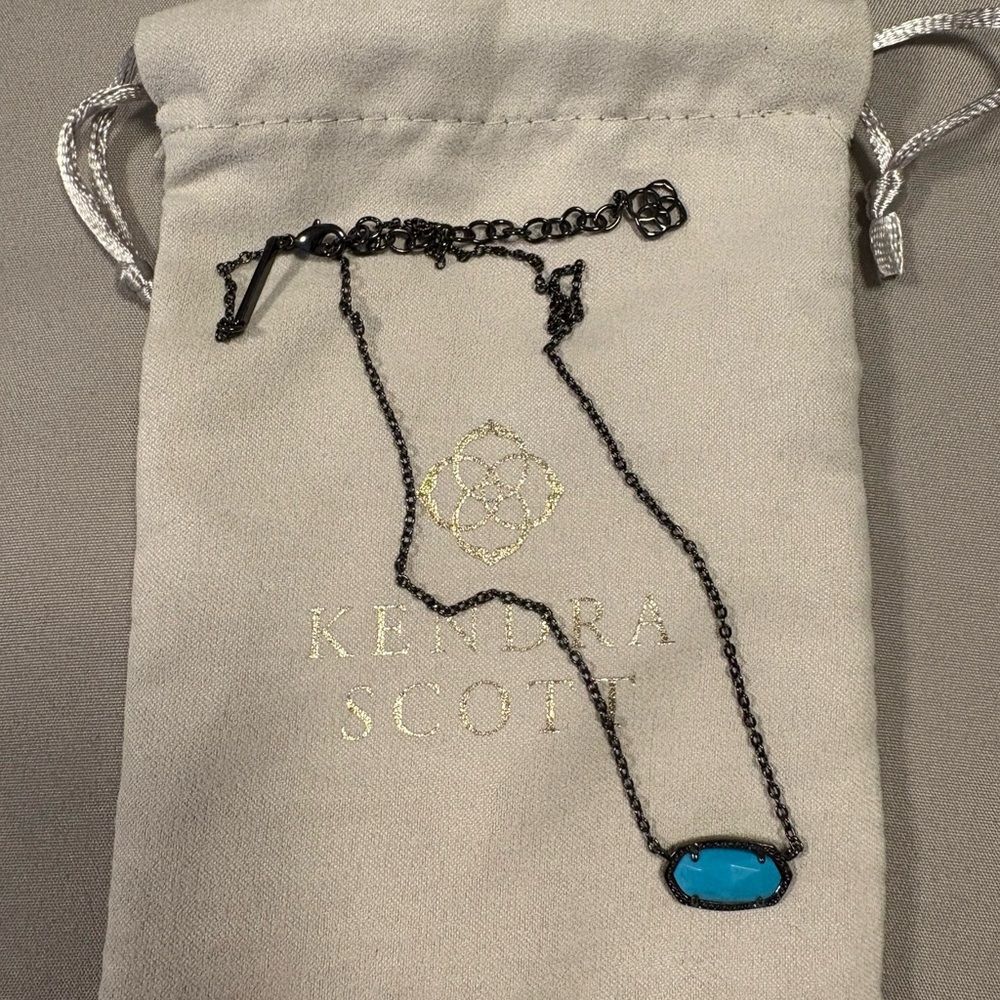 Kendra Scott turquoise and gunmetal (black) Necklace